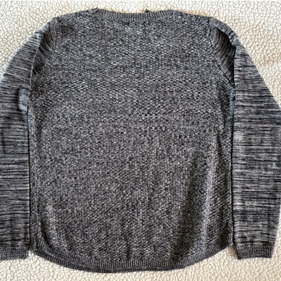 Lety & Me Ariana Gray Black Elbow Patch Knit Sweater Size Large - Picture 10 of 13